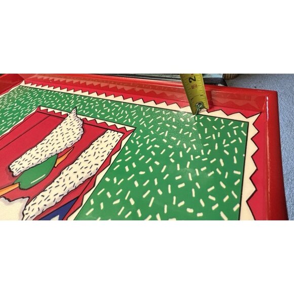 Holiday Serving Tray Potpourri Press Wood Rectangle Santa Holiday Decor Vtg RARE - Picture 5 of 10